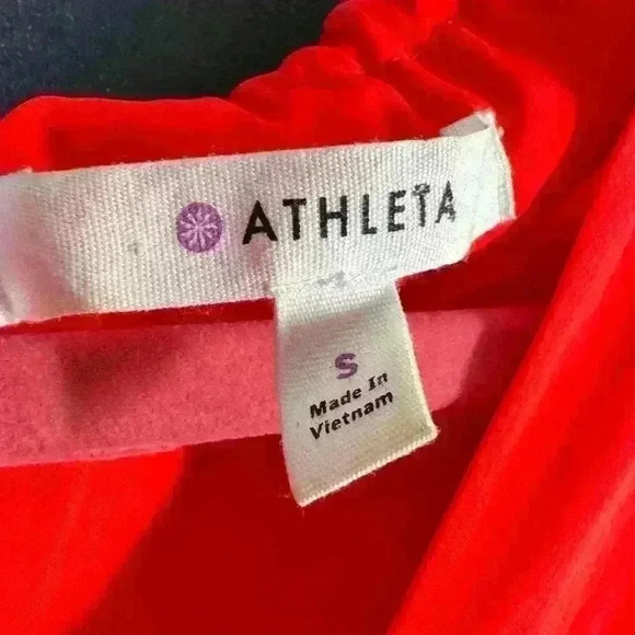 ATHLETA Martinique Neon Coral Easy Shift Dress Size Small Tassel Wrap - Picture 11 of 11